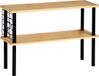 Kesper Keukenrek, bamboe, metaal, 55 x 20 x 38 cm, 2 planken, zwart-naturel