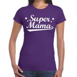 Bellatio Decorations Super mama cadeau t-shirt - paars - voor dames - verjaardag - moederdag - uit liefde XL