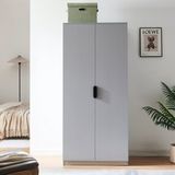 en.casa Kledingkast Eiselfing 176x80x52 cm grijs