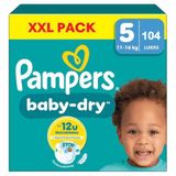 Pampers Baby-Dry Maat 5 - 104 Luiers - 11KG/16KG