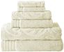 Modern Threads 6-delige medaillon jacquard/Solid Ultra Soft 500GSM 100% gekamd katoenen handdoek set ivoor