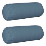vidaXL Kussensloop HEERLEN Jeans Blauw Katoensatijn 2 stuks Ø 15 x 40 cm