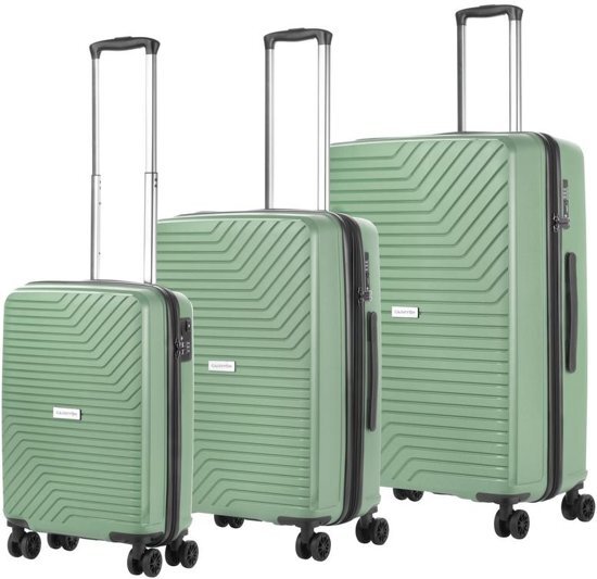 CarryOn Transport Kofferset - Robuuste Trolleyset met OKOBAN - YKK - USB - Olijf