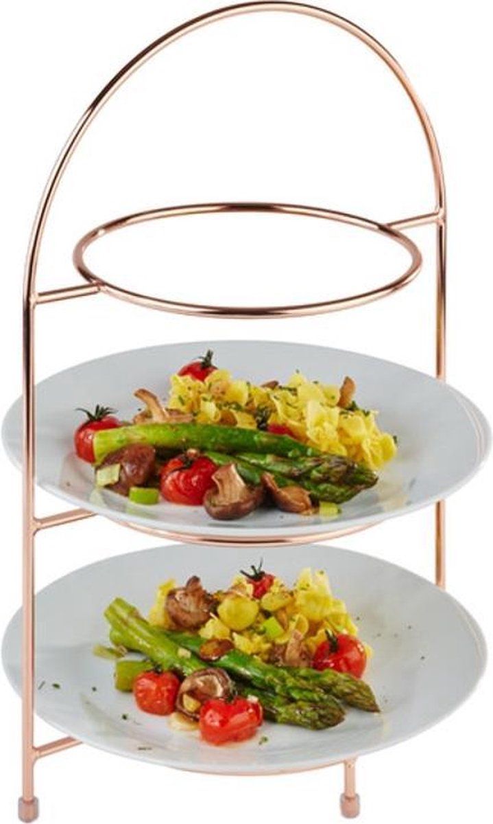 APS Koperen Serveerstandaard / Etagére - High Tea - 3 borden - max. ø27 cm - koperkleur