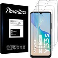 Phonillico® Gehard glas voor Vivo Y33S [Pack 4]