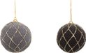 BEAU by Bo Kerstballen Set van 8 - Grijs - Fluweel - 8 cm - Kunststof