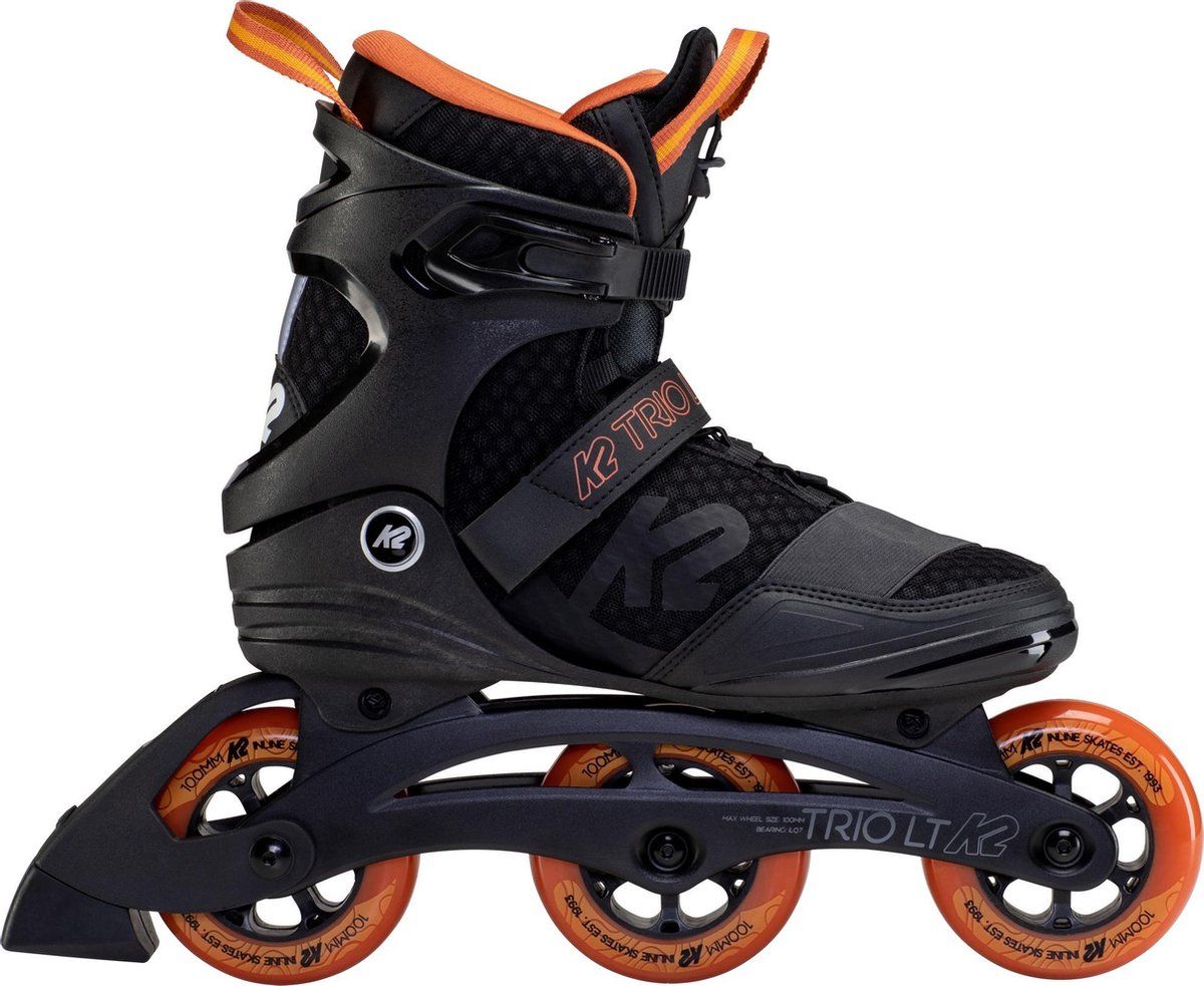 K2 Trio LT 100 Inlineskates - Maat 45 - Mannen - Zwart/Oranje - 2023