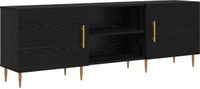vidaXL TV-meubel eiken zwart 150 x 30 x 50 cm bewerkt hout