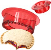 YUMKT 5-delige sandwichmakerset voor sandwichsnijders, pannenkoeken, koekjes, brood, sandwichsnijders en sluiters voor kinderen, meisjes, jongens, sandwichmakers en panini-persen (rood)