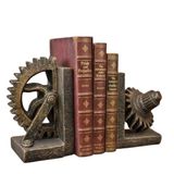 Decoratieve Gear Decoratieve boekensteun Industriële Rustieke Vintage Unieke Zware Standbeelden Boekenplanken Ondersteuning Home Decor Accenten (Large)