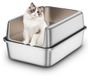 Merkloos Kattenbak Roestvrij staal XXL 60 x 40 x 28 cm