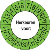 Merkloos / Sans marque Ricard Keuringsstickers Herkeuren voor 2027 | 50 stuks, Ø 35 mm | Buiten Groen