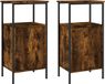 vidaXL Nachtkastjes - Set van 2 - Bewerkt Hout - Gerookt Eikenkleurig - 41x31x80 cm