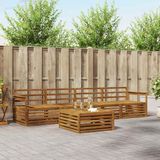 vidaXL Bankset voor buiten, 5-delig, naturel, massief acacia hout