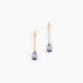 Boucles d'oreilles goutte or jaune améthyste