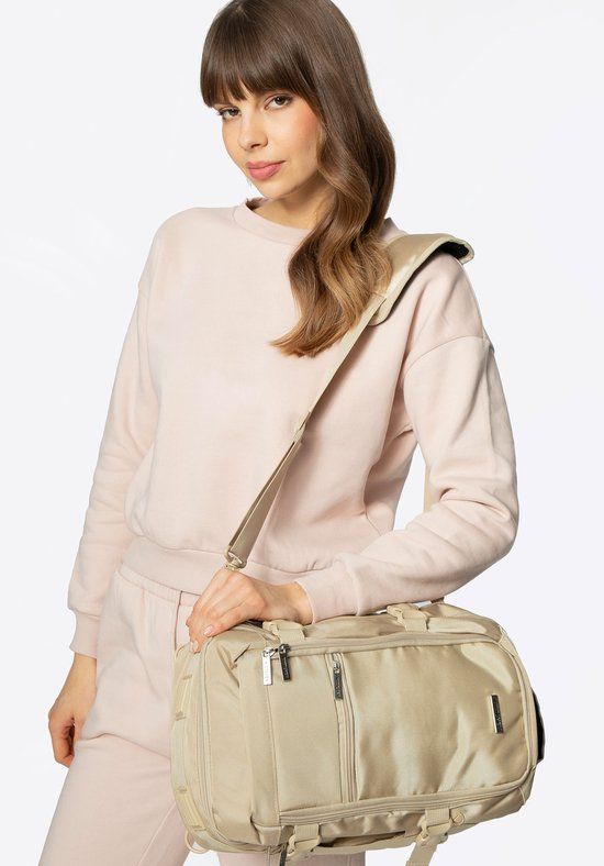 Wittchen - Multifunctionele Vliegtuigrugzak - Beige - 2-in-1 - Polyester - 18L - 40x25x20 cm