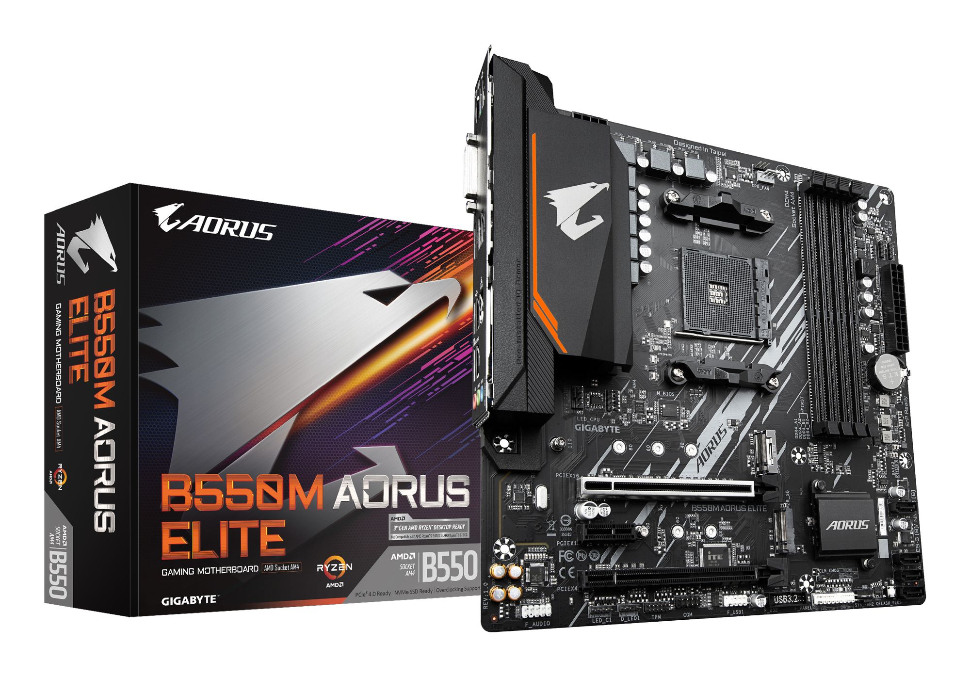 Gigabyte B550M AORUS ELITE - Moederbord - Socket AM4 - micro ATX