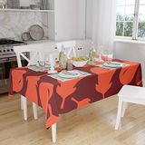 Bonamaison Tafelkleed, Anti-Mold, Sneldrogend, Waterdicht, 100% Polyester Tafellaken, Oranje Bordeaux, 140 x 160 Cm - Ontworpen en Vervaardigd in Turkije