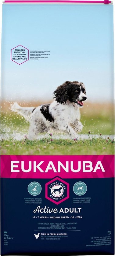 EUKANUBA Dog Adult - Medium Breed - Kip - Hondenvoer - 3 kg