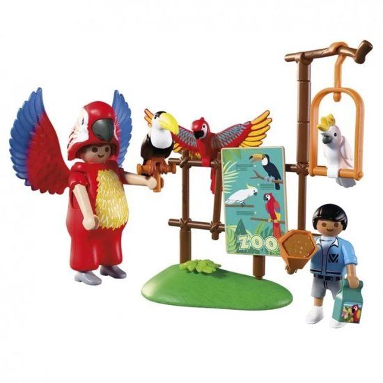 PLAYMOBIL 72074 Dierentuin Mascotte Papegaai en Kind