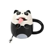 I-TOTAL - Unieke koffie- en theekopje, lepel met grappig spraakdesign, perfect cadeau voor kinderen en volwassenen, 400 ml (PANDASTIC)