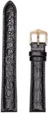 Hirsch Strap Crocograin M Zwart Leer 12mm