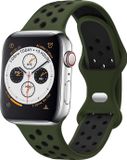 Strap-it Classic Sportbandje - Olijfgroen/Zwart - Siliconen - Geschikt voor Apple Watch 38/40/41/42mm