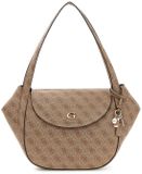 GUESS Coleen Logo Flap Shoulder Bag Latte Logo Lichtbruin