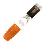 SeKi 10x Netwerkstekker Orange CAT 7 6A RJ45 LAN Netwerk Crimp Plug knikbescherming
