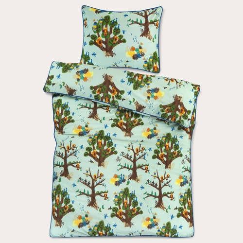 NOUS Kids katoenen dekbedovertrek kinderbed (120x150 cm) Blauw Dierenprint