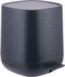 Relaxdays 5 liter badkamer prullenbak met soft-close, donkergrijs