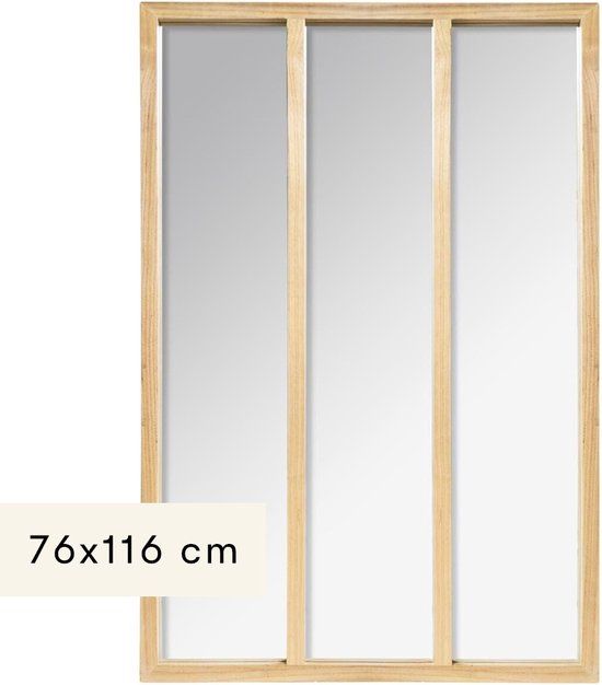 Merkloos Wandspiegel 76 x 116 cm Afrodille - Hout, Glas, Modern