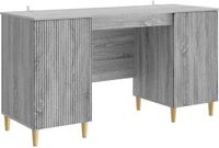 vidaXL Bureau met plank Grijs sonoma 142,5 x 50 x 75 cm Bewerkt hout