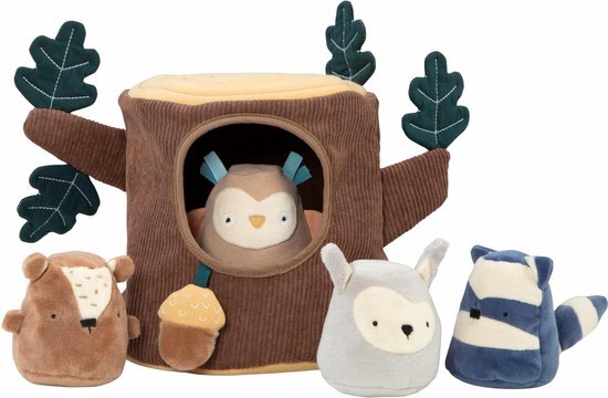 Sebra Activity Toy Hide &amp; Seek – Boomstam Verstoppertje Spelen met Dierenvriendjes 0+jr