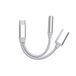 Adapter Sony Adapter type C/klinkstekker voor Sony Xperia 10 Plus smartphone oplader 2 in 1 hoofdtelefoon (zilver)