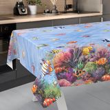 Afwasbaar ANRO Afwasbaar tafelzeil, tuintafelkleed, voor binnen en buiten, met snijrand, 180 x 140 cm, voor aquarium
