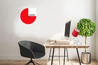 Homemania Slice wandklok, rond, voor woonkamer, keuken, kantoor, rood, wit, zwart, metaal, 40 x 0,15 x 40 cm