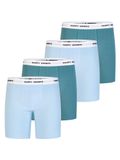 Happy Shorts Heren Boxershorts Met Lange Pijpen Boxer Briefs 4-Pack Lichtblauw/Groen - Maat XXL