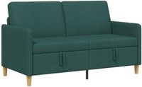 vidaXL Bank met opbergruimte, donkergroen, 152 x 78 x 87 cm, polyester