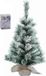 Merkloos / Sans marque Kunst kerstboom - besneeuwd - H35 cm - met kerstverlichting - helder wit - kunstboom