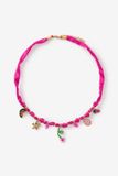 Sissy-Boy - Roze cord ketting met bedels