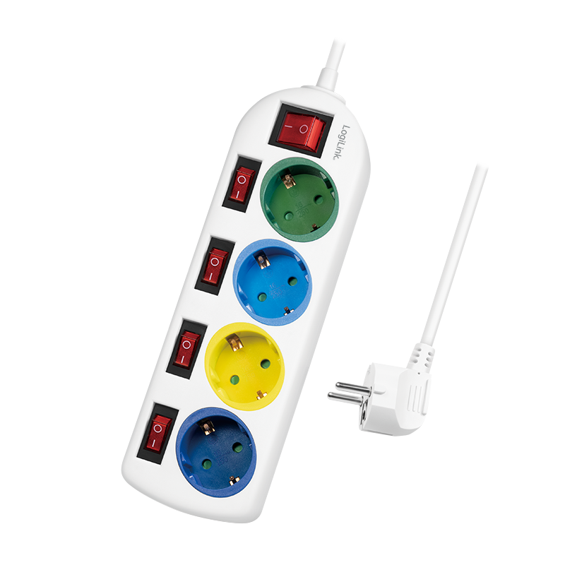 LogiLink LPS257 - Stekkerdoos - 1.5m - Wit