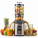 Black+Decker - Slowjuicer + Niet gespecificeerd | Koude pers | Vulopening 110 mm | Geen oxidatie | Sap 800 ml/Pulp 600 ml | Reverse-functie | Vaatwasmachinebestendig filter | Antislip