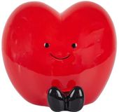 THE CONCEPT FACTORY CMP Hartvormige Spaarpot - Rood - Keramiek - 15x15 cm