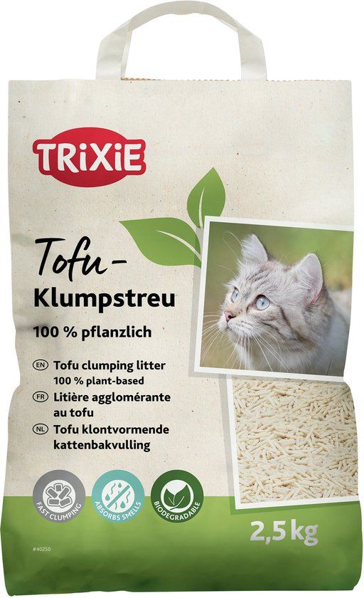 Trixie Tofu Kattenbakvulling 2.5kg - Plantaardig, Biologisch Afbreekbaar, Stofarm