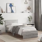 vidaXL Bedframe met hoofdeinde, bewerkt hout, grijs sonoma, 90x200 cm
