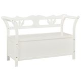 VidaXL Bankje 107x45x75,5 cm massief vurenhout wit