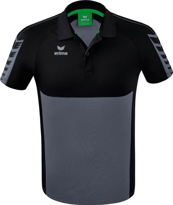 ERIMA Six Wings Polo - Slate Grey-Zwart - Maat M - Heren