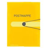 herlitz PP-elastische map postmap A4, transparant geel, met 3 inslagkleppen en elastiek, 3 stuks