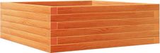 vidaXL Plantenbak - 70x70x23 cm - massief grenenhout - wasbruin
